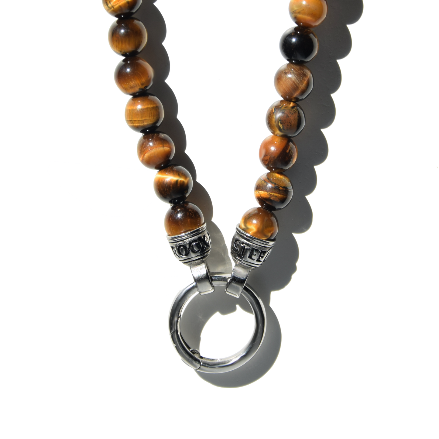 Kette BEAD TIGERAUGE - Gold Halsketten - Silber Halsketten - Halsketten für Herren - ROCK & STEEL GERMANY