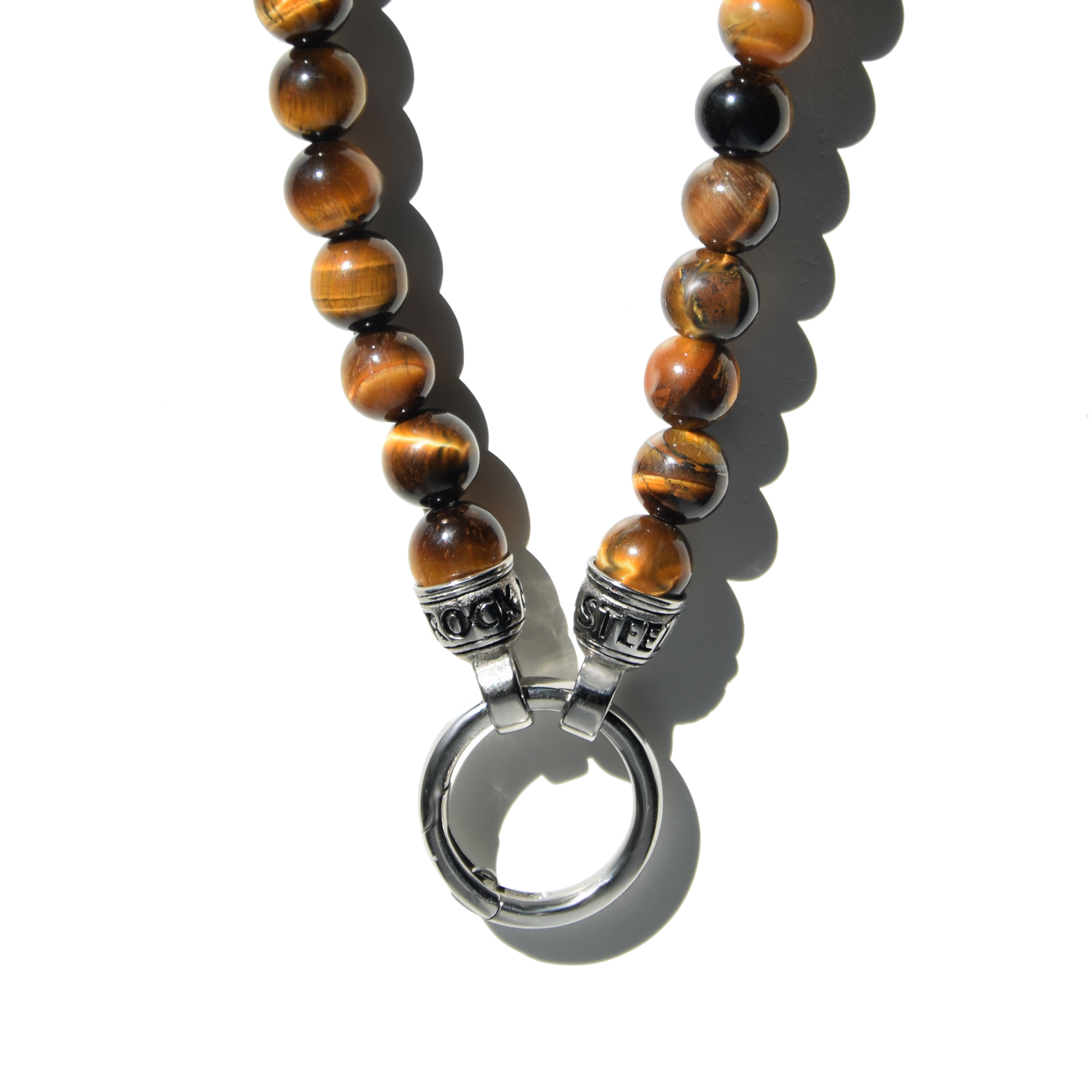 Kette BEAD TIGERAUGE - Gold Halsketten - Silber Halsketten - Halsketten für Herren - ROCK & STEEL GERMANY
