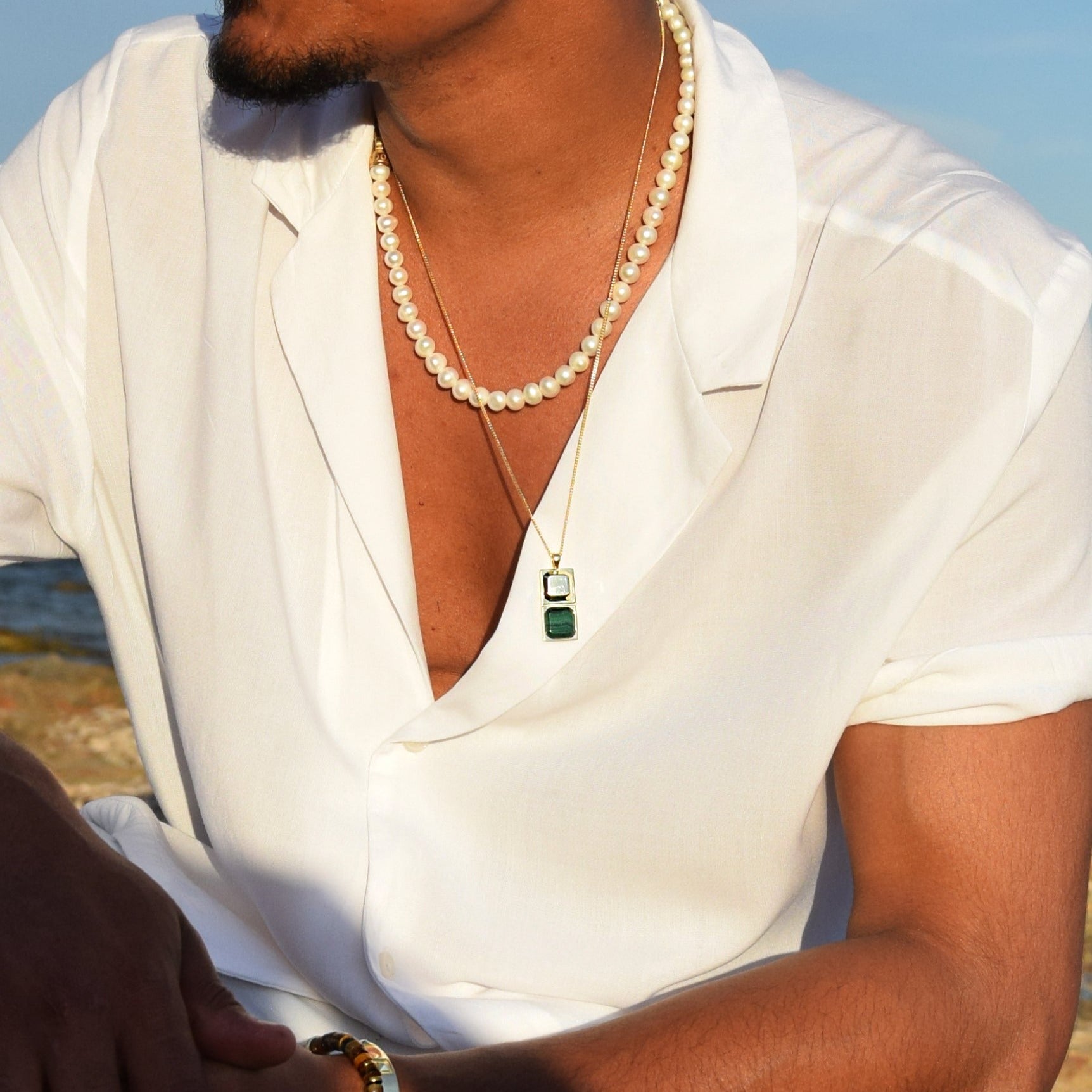 Kette HORUS MALACHIT | 925 SILBER - ROCK & STEEL GERMANY