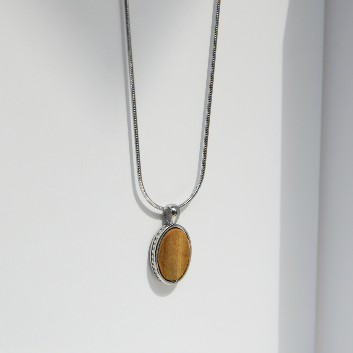 Kette DEUS TIGERAUGE - Gold Halsketten - Silber Halsketten - Halsketten für Herren - ROCK & STEEL GERMANY