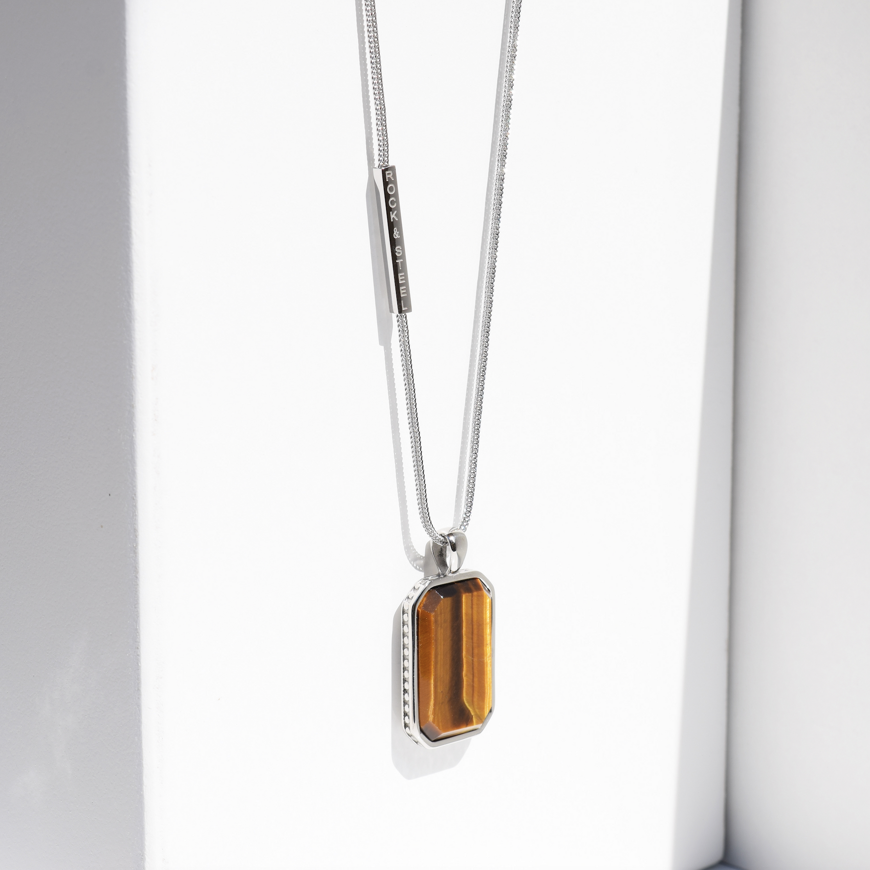 Kette ZEUS TIGEREYE - Gold Halsketten - Silber Halsketten - ROCK & STEEL GERMANY