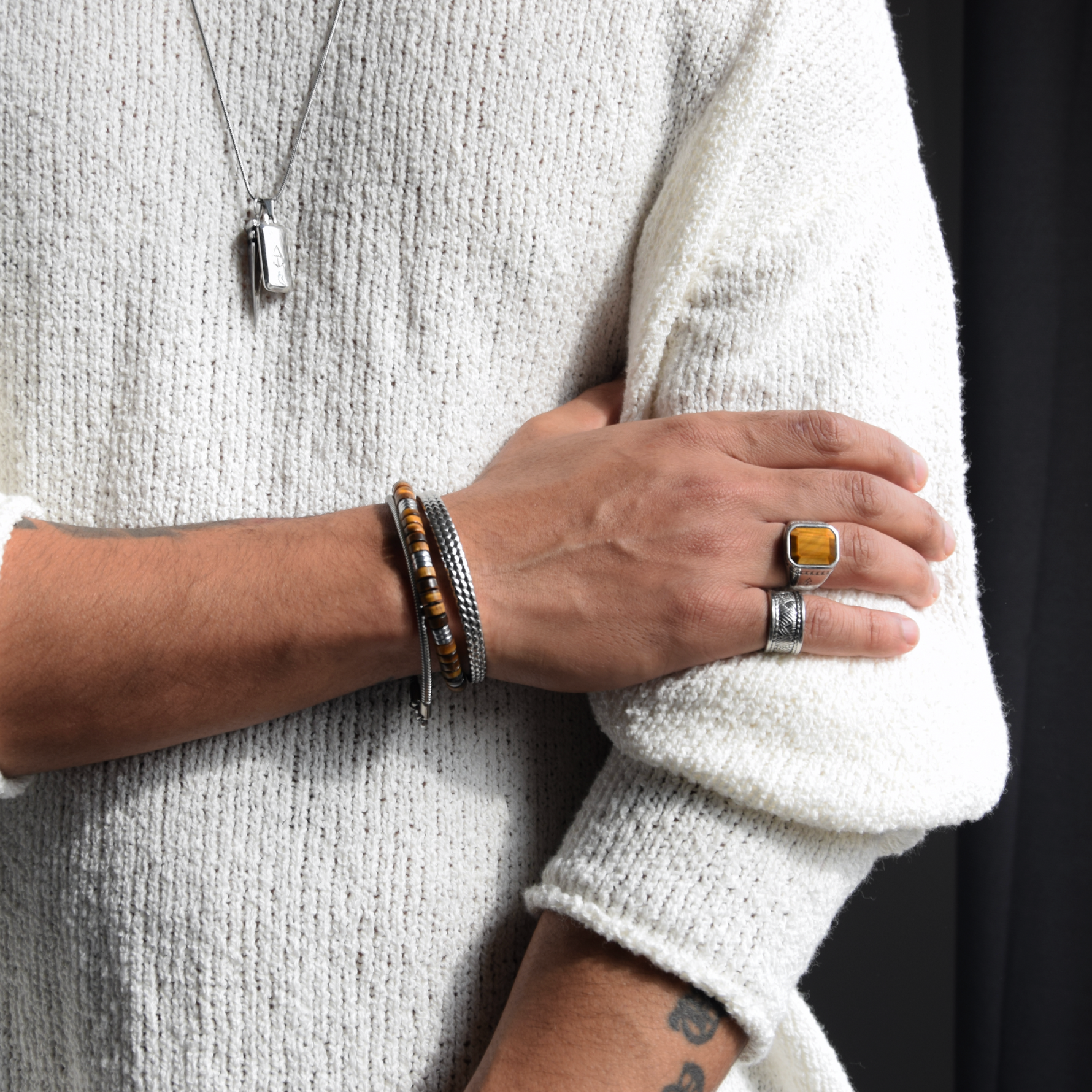 Armband Tigerauge PEACE - ROCK & STEEL GERMANY