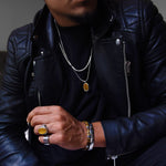 Kette DEUS TIGERAUGE - Gold Halsketten - Silber Halsketten - Halsketten für Herren - ROCK & STEEL GERMANY