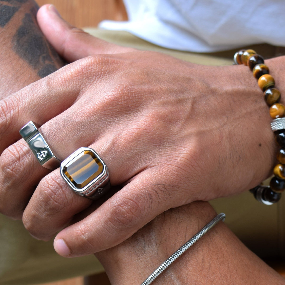 Ring Zeus Tigereye | Tigerauge Steins Herrenring | Rock & Steel Germany